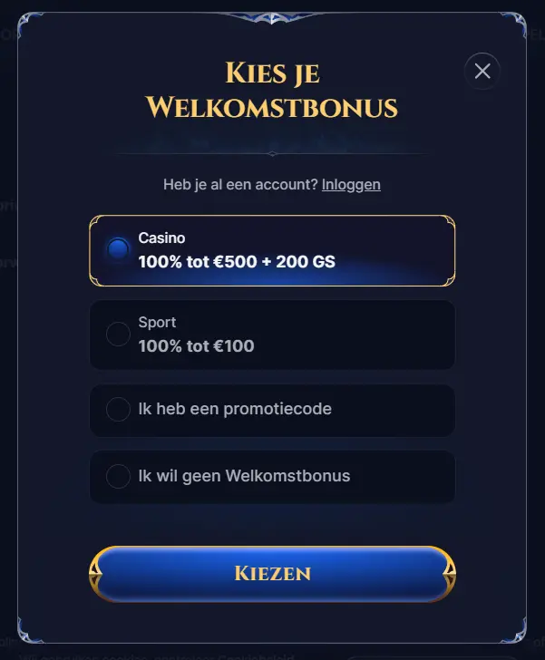Cazeus Casino Login reg